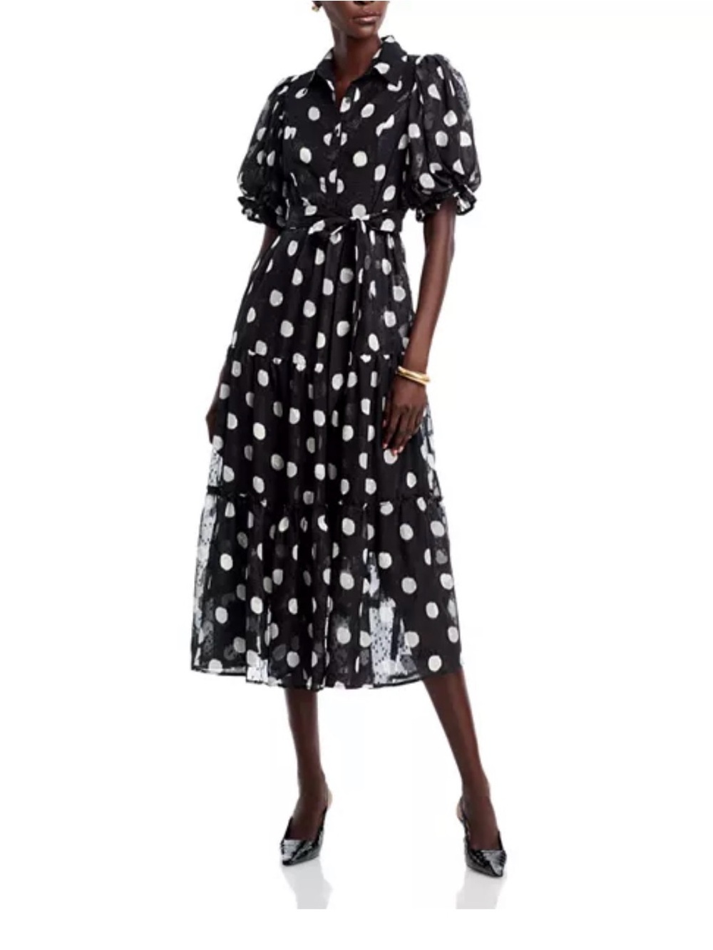 NWT Gracia Polka Dot Puff Sleeve Dress